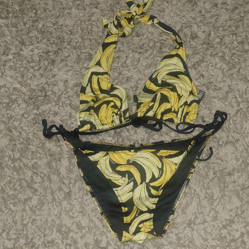 Victoria's Secret Pink Black and Yellow Bikini